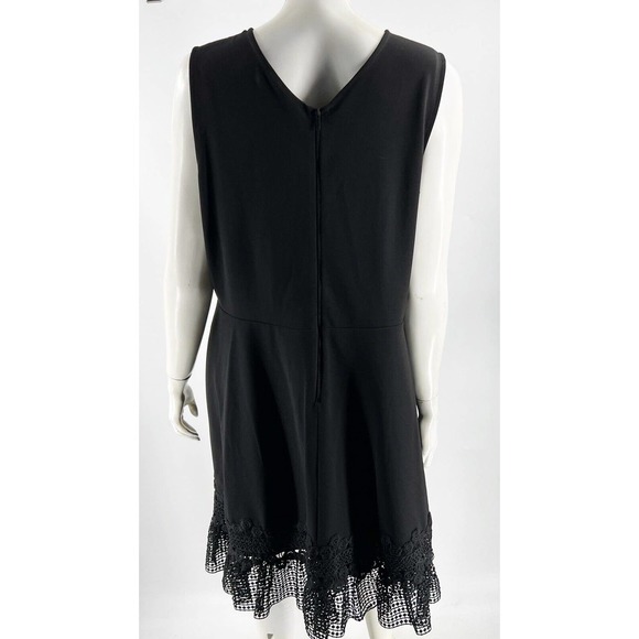 Lane Bryant Fit Flare Dress Plus Size 16W Black Lace Hem Sleeveless Womens - Picture 4 of 6